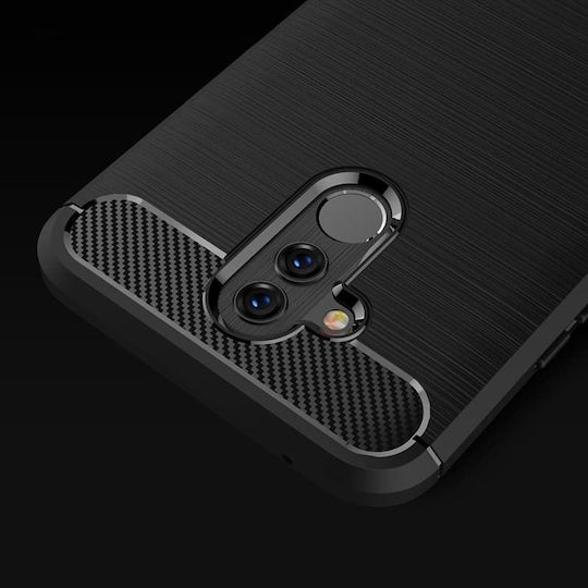 Hurtel Brushed Carbon Back Cover Σιλικόνης Μαύρο (Huawei Mate 20 Lite)