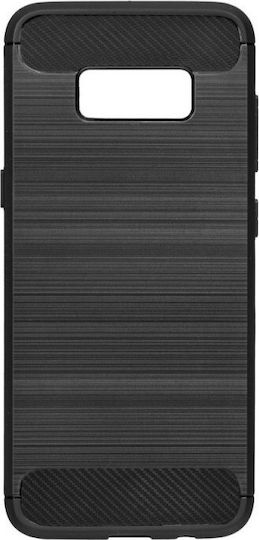 Hurtel Tech Protect Carbon Задна корица Силикон Черен (Galaxy S8)