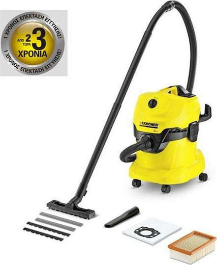 Karcher WD 4 Σκούπα Υγρών / Στερεών 1000W με Πλαστικό Κάδο 20lt
