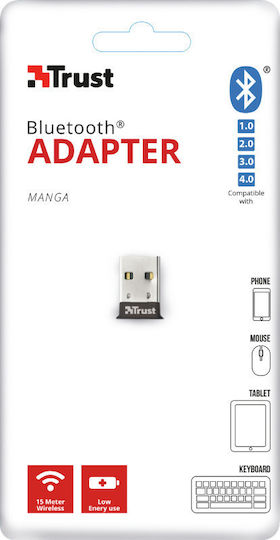 Trust Manga USB Bluetooth 4.0 Adaptor cu Raza de Acțiune 15m