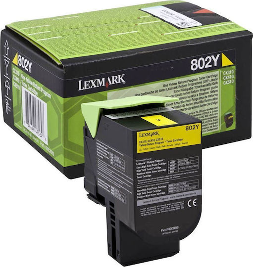 Lexmark 802 Original Toner Laser Printer Galben 1000 Pagini (80C20Y0)