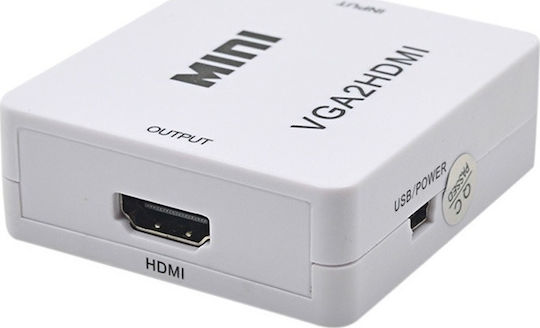 Anga Converter VGA female to HDMI female White 1pcs PS-M600