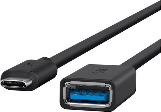 Belkin 3.0 USB-C to USB-A Adapter Μετατροπέας USB-C male σε USB-A female 1τμχ