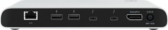 Elgato Докинг Станция Thunderbolt 3 с DisplayPort 4K PD Ethernet и Свързване на 2 Монитора Сребриста (10DAA8501)