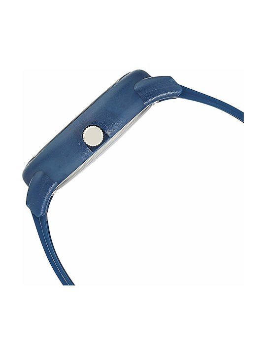 Q&Q Watch with Blue Rubber Strap
