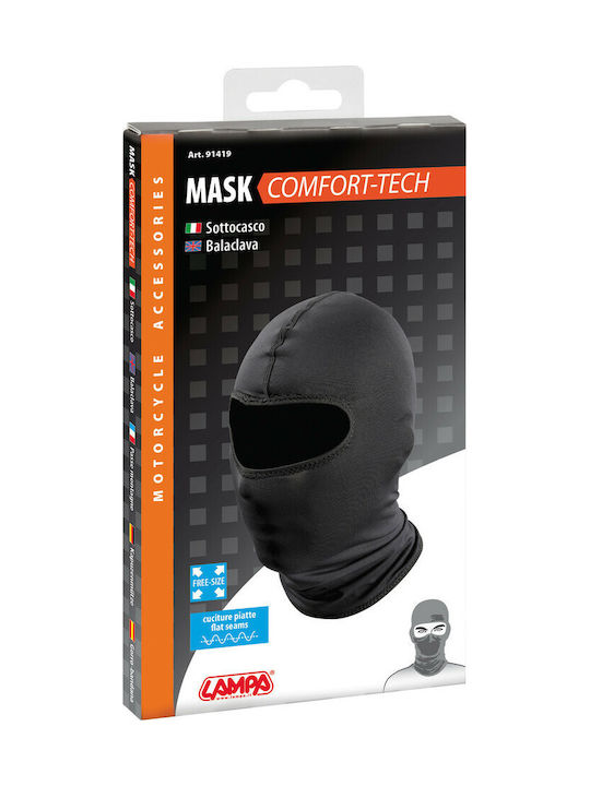 Lampa Mask Comfort-Tech Full Face Μπαλακλάβα Αναβάτη Μοτοσυκλέτας Μαύρο Χρώμα