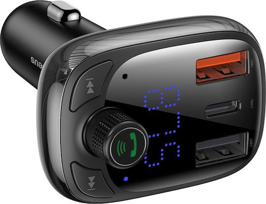 Baseus FM Transmitter Αυτοκινήτου S-13 T Type με USB
