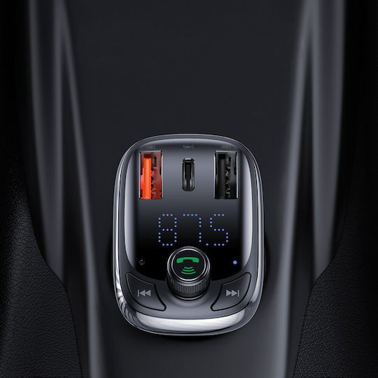 Baseus FM Transmitter Αυτοκινήτου S-13 T Type με USB