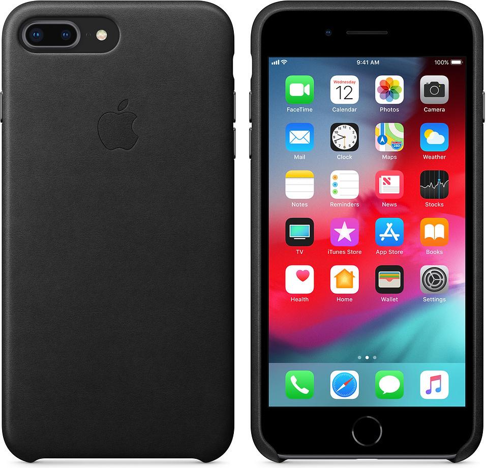 Apple Leather Case Black (iPhone 8/7 Plus) Skroutz.gr