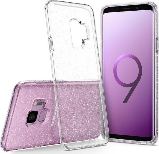Spigen Liquid Crystal Glitter Задна корица Силикон Прозрачен (Галакси С9)