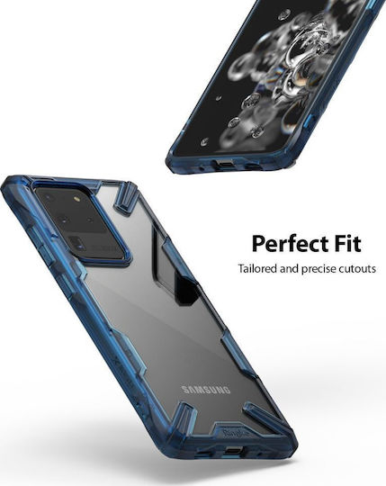 Ringke Fusion-X Back Cover Σιλικόνης 2mm με Λουράκι Μπλε (Galaxy S20 Ultra)