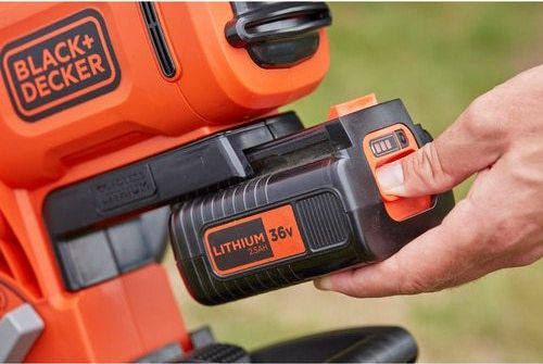 Black & Decker Handheld Leaf Blower / Vacuum 36V with 1 Battery 2.5Ah & Maximum Air Speed 270km/h