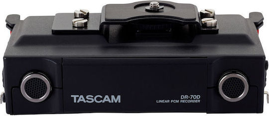 Tascam DR70D Polyphonic Digital Portable Recorder Battery/Power for Recording on Memory Card with Recording Duration 6 Hours, Phantom Power and USB Power Supply