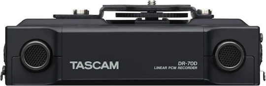 Tascam DR70D Polyphonic Digital Portable Recorder Battery/Power for Recording on Memory Card with Recording Duration 6 Hours, Phantom Power and USB Power Supply