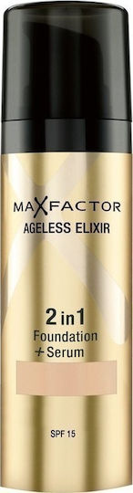 Max Factor Ageless Elixir Miracle 2-in-1 Liquid Make Up SPF15 40 Light Ivory 30ml