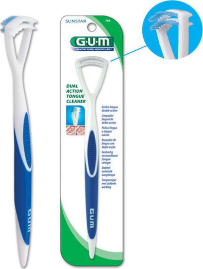 GUM Halicontrol Tongue Cleaner 760 Καθαριστής Γλώσσας για την Κακοσμία 1τμχ Μπλε