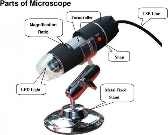1665 Digital Monocular Microscope USB 500x
