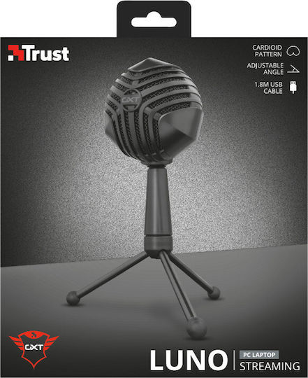 Trust GXT 248 Luno Микрофон USB Настолен за Вокали в Черен Цвят