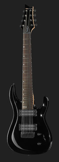 Harley Benton R-458 Електрическа Китара 8 Струни Stratocaster с HH Магнитна Конфигурация Висок Гланц Черен