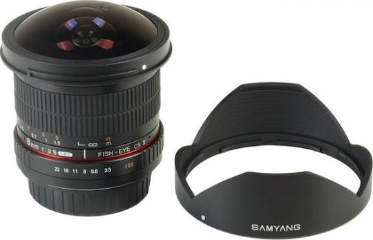 Samyang Full Frame Φωτογραφικός Φακός 8mm f/3.5 AS IF UMC CS II Fisheye για Canon EF Mount Black