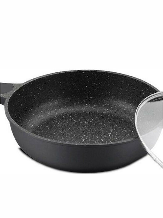 Royalty Line Wok από Αλουμίνιο Με Καπάκι με Επίστρωση από Πέτρα 30cm