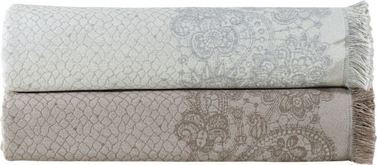 Das Home 0164 Zweisitzer-Sofa Überwurf Jacquard 180x250cm Ecru
