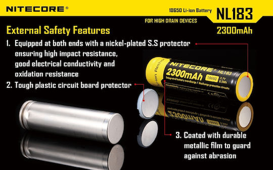NiteCore NL1823 Презареждаща батерия 18650 Li-ion 2300mAh 3.7V 1бр
