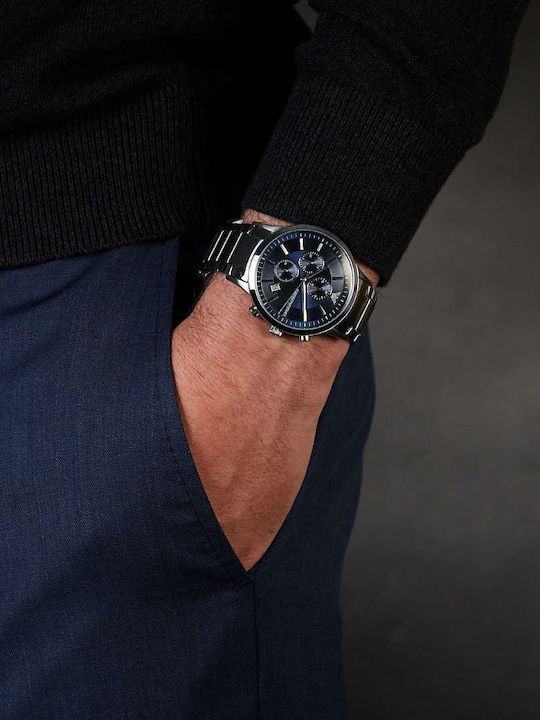 Emporio Armani Renato Ρολόι Μπαταρίας με Μεταλλικό Μπρασελέ