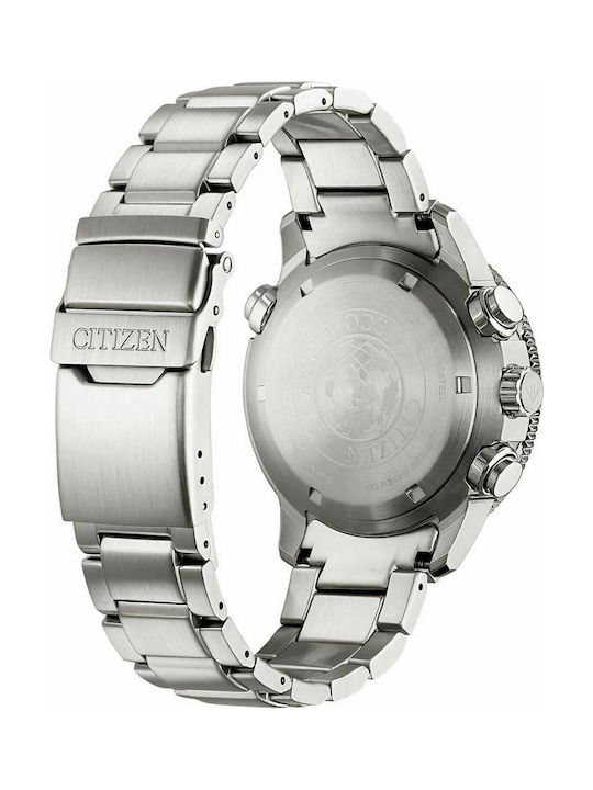 Citizen Promaster Marine Часовник Хронограф Eco - Drive с сребърен Метална верижка