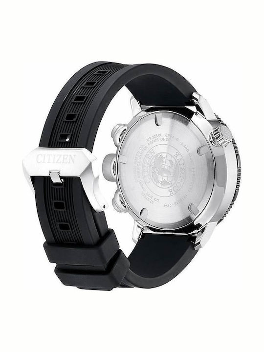 Citizen Promaster Land Altichron Ανδρικό Ρολόι 46mm Eco - Drive με Μαύρο Καουτσούκ Λουράκι