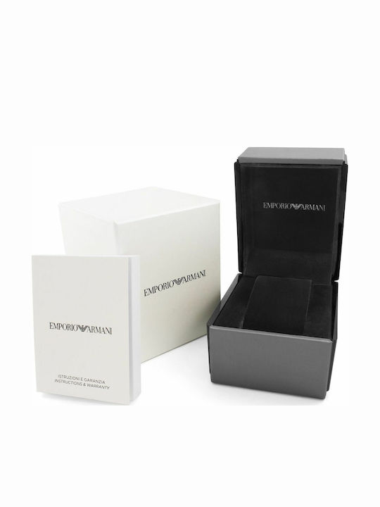 Emporio Armani Renato Men's Watch 43mm Battery with Silver Metal Bracelet