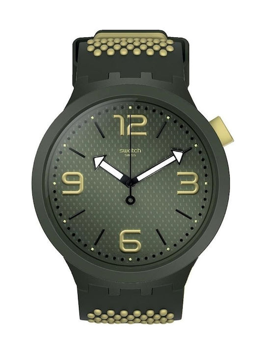 Swatch Big Bold Ανδρικό Ρολόι 47mm Μπαταρίας με Πορτοκαλί Καουτσούκ Λουράκι