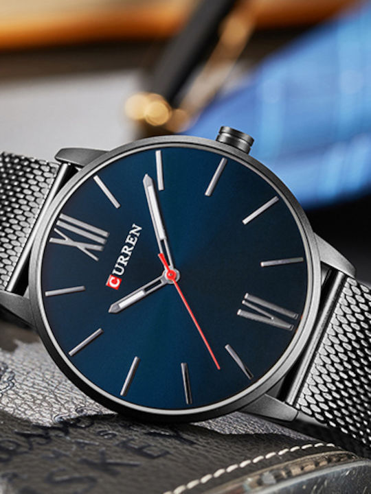 Curren Herrenuhr 42mm Batterie mit Metallarmband Blue