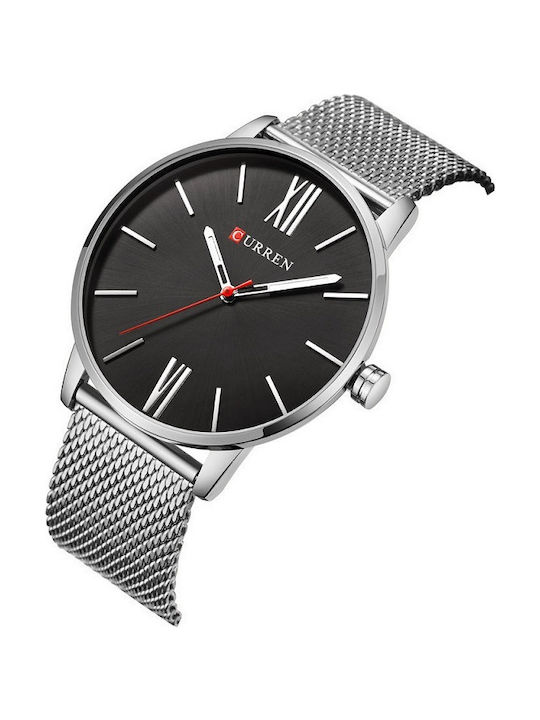 Curren Men's Watch 44mm Battery with Metal Bracelet Silver/Black