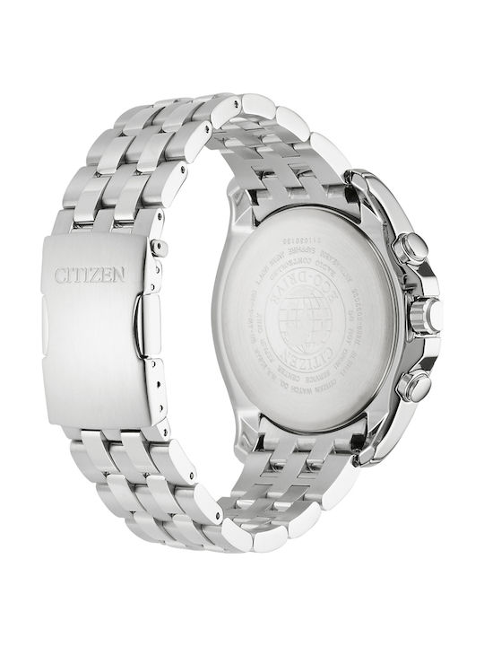 Citizen Eco Drive Eco - Drive Chronograph Watch with Metal Bracelet Silver