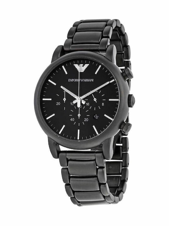 Emporio Armani Luigi Мъжки Часовник 46мм Хронограф На Батерия С Черна Стоманена Гривна