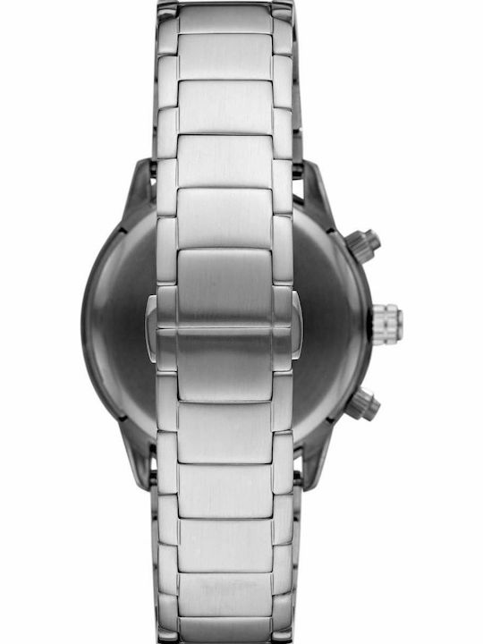 Emporio Armani Men's Watch 43mm Chronograph Battery with Silver Metal Bracelet