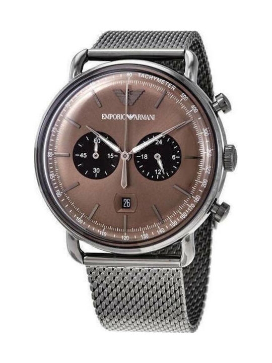 Emporio Armani Ρολόι Μπαταρίας με Μεταλλικό Μπρασελέ