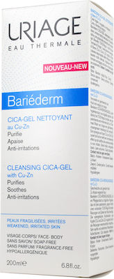 Uriage Gel Καθαρισμού Bariederm Cica Gel Nettoyant για Ευαίσθητες Επιδερμίδες 200ml