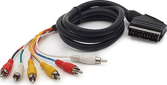 TrustWire Cable Scart male - Component male / Composite male 1.5m Black 12334