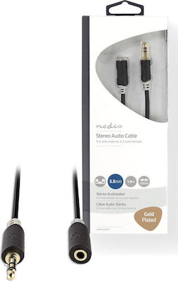 Nedis 3.5mm male - 3.5mm female Cable Black 1m (CABW22050AT10)