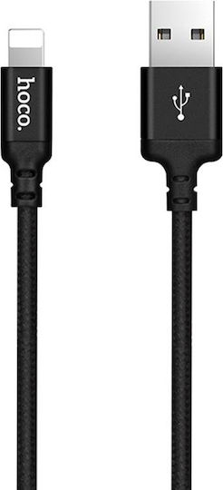 Hoco Braided USB to Lightning Cable Μαύρο 1m (X14)
