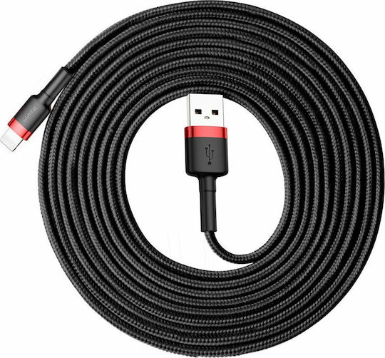 Baseus Cafule IP Edition Плетена USB-A към Lightning кабел Червен 3м (CALKLF-R91)