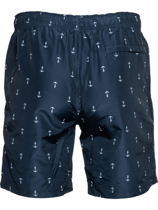 Men's Swimwear Shorts Navy Blue with Patterns