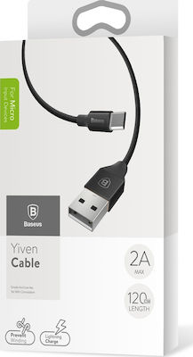Baseus Yiven Braided USB 2.0 to micro USB Cable Μαύρο 1.5m (CAMYW-B01)