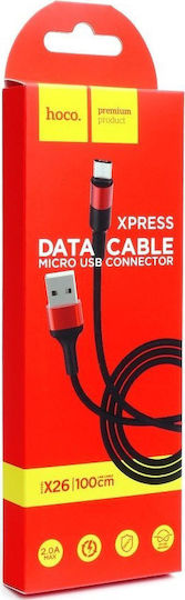 Hoco X26 Xpress Împletit Cablu USB 2.0 la micro USB Negru 1m (HOC-X26m-BR) 1buc