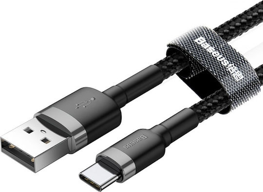Baseus Cafule Braided USB 2.0 Cable USB-C Male - USB-A Black 0.5m CATKLF-AG1