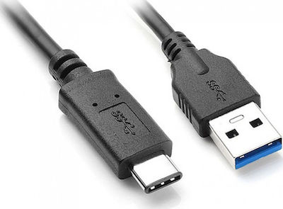 Powertech USB 3.0 Cable USB-C male - USB-A male Black 1m (CAB-UC013)