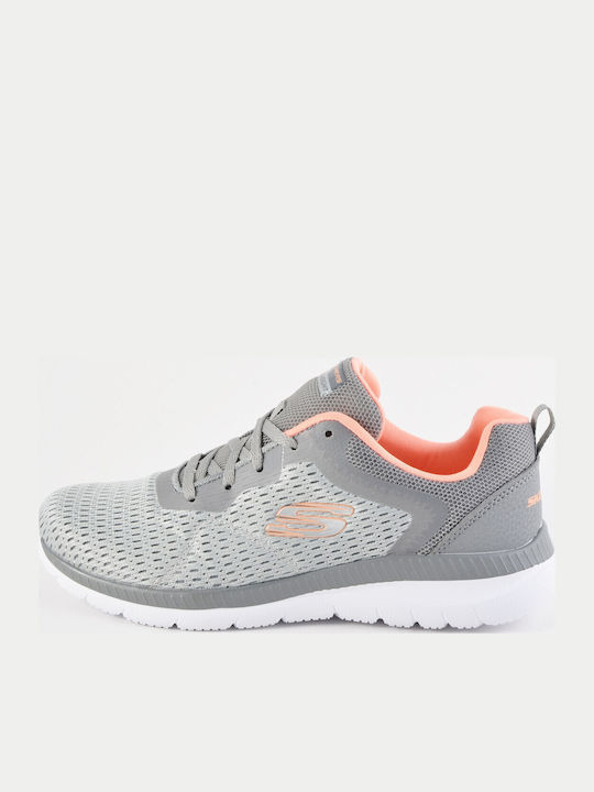 Engineered Mesh Lace-Up Sneakers Gray