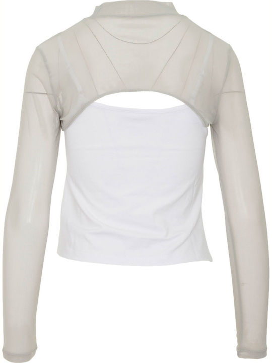 Aerin Women's Athletic Blouse Long Sleeve White